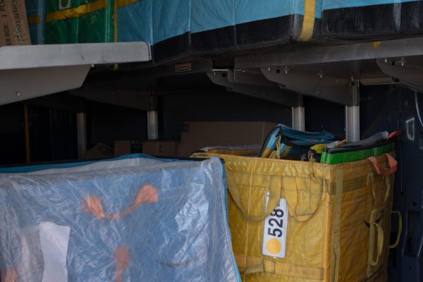Each delivery driver starts the day by loading their vehicle themselves before heading out on deliveries. Organization is important because it saves time for the rest of the day and thus makes the job easier. “It’s like a game of Tetris.”
